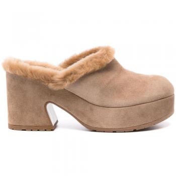 Gianvito Rossi Women's Lyss Suede Heel Mules in Camel | Size 41 | G9169055RICVFUCMCM