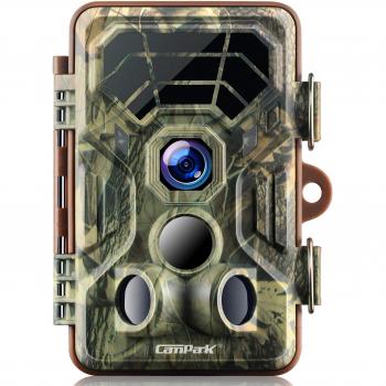 Campark Wildlife Cámara de Caza HD IP66 Trail Cámara 120 ° Gran Angular con Activación por Sensor de Movimiento Visión Nocturna e Infrarrojos Indicada para Vigilancia en Exteriores e Interiores