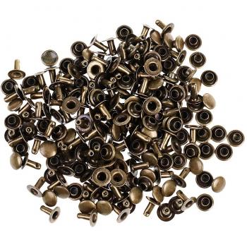 Generic - 100 juegos rojoondo 6mm antique brass remaches rápidos espárragos