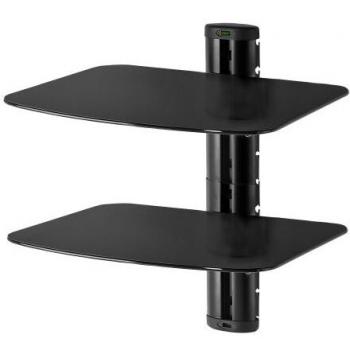 Peerless estanteria para dispositivos multimedia cristal 2 estantes color negro