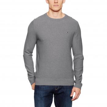 Tommy Hilfiger Pre-Twisted Ricecorn C-Nk Cf, Suéter para Hombre, Gris