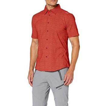 CMP Camisa para Hombre, Hombre, Camisa, 39T6867, Salsa/Naranja, 46