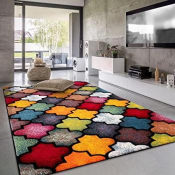 Alfombra Pelo Corto Salon Moderna Dibujo Geometrico 3D 200x290 cm, Multicolor 4 - Paco Home