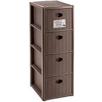 Cajonera Elegance Slim 4 Cajones Tortora (30x40x80 cm) - Stefanplast