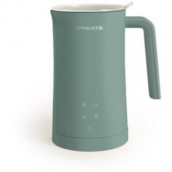 Espumador Calentador de Leche Eléctrico CREATE 580ml Verde Sage - 4 Funciones, Pantalla Táctil, 400W