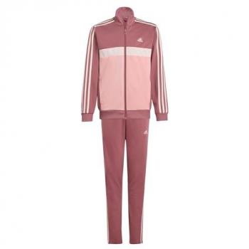 Adidas Essentials 3-Stripes Tiberio Children's Tracksuit, Recycled Polyester, Pink
