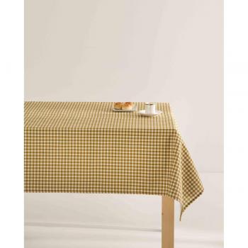 Mantel Antimanchas Prent Ocre 140x140 - Algodón Orgánico