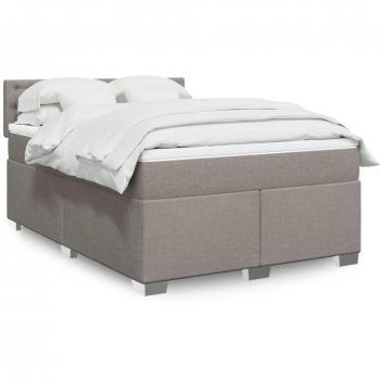 Cama Box Spring con Colchón de Tela Taupe 140x190 cm