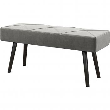 Taburete Pie de Cama Multifuncional con Pies de Acero y Asiento Acolchado 100x36x45 cm Gris