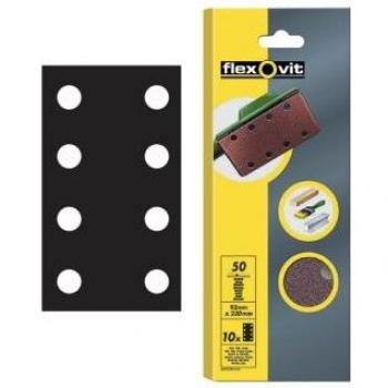 Flexovit 63642526336 Hojas Cortadas de Papel Lija, A203, Fino Grano, 120 Tamaño Grano, 93 mm A x 230 mm L, Set de 10