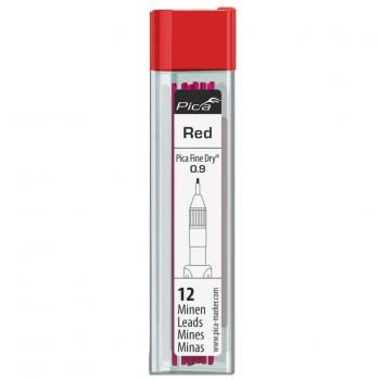 Estuche de 12 minas rojas para portaminas Fine Dry