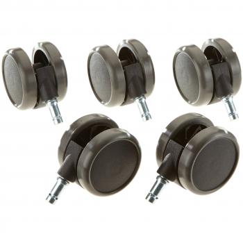 hjh OFFICE 619009 5x Ruedas para sillas de oficina ROLO 10mm x 65mm, 5 unidades, Suelos duros
