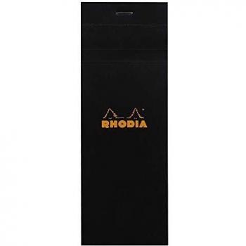 Bloc de Notas Rhodia Nº 8 7,4 x 21 cm Negro Cuadrícula 5x5 - 80 Hojas Papel Clairefontaine 80 g/m²