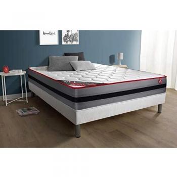 Colchón VITALIT 140 x 200 cm con muelles ensacados y espuma viscoelástica - 28 cm de grosor, confort equilibrado, 7 zonas de confort