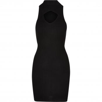 Urban Classics Women's Black Cut Out Sleeveless Short Dress
