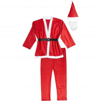 Traje de Papá Noel para Adulto de 5 Piezas en Color Rojo
