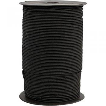 Cuerda elástica de 2 mm, negra, 250 m/1 bobina