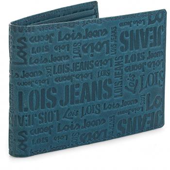 Lois - 11708 Cartera Monedero Billetero Tarjetero Hombre de Piel Genuina. Portamonedas con Cremallera. Un Compartimento para Billetes y 8 para Tarjetas y documentación, Color Azul