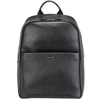Mochila de hombre JOOP! Cardona Miko de cuero negra, 41x30x15 cm