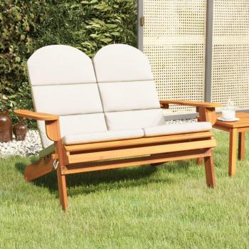 Adirondack Garden Bench with Cushions 126 cm Solid Acacia Wood