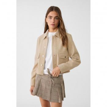 Stradivarius Soft Touch Short Jacket Beige XL