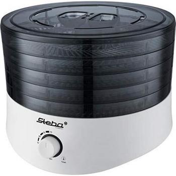 Deshidratador Steba ED 4 - Máquina para secar frutas, verduras y hierbas con regulación electrónica de temperatura (40-70 °C) y 5 bandejas BPA-free