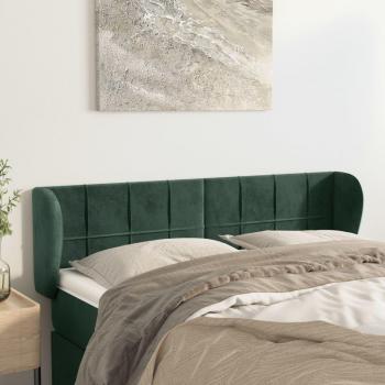 Cabecero de terciopelo verde oscuro 147x23x78/88 cm vidaXL