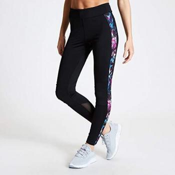 Dare2B Curvate-Mallas De Tejido Ligero De Secado Rápido, Costuras Planas, Diseño Moldeador, Gran Elasticidad Trousers, Mujer, Black/Active Pink, 8