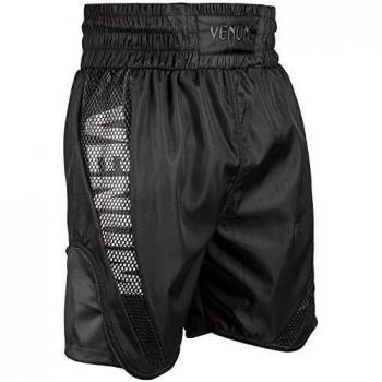 VENUM Elite Pantalones Cortos de Boxeo, Unisex Adulto, Negro/Negro, M