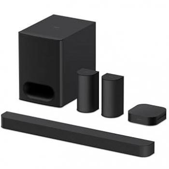 Sistema de Cine en Casa Sony Bravia HT-S60, Barra de Sonido 5.1 Canales, 1000W, Dolby Atmos y DTS:X, Altavoces Traseros y Subwoofer Incluido