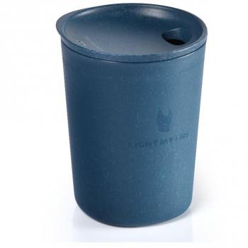Taza MyCup'n Lid original BIO Light my Fire, color azul, fabricada con materiales biodegradables, capacidad de 300 ml, apta para lavavajillas, diseño ligero y portátil