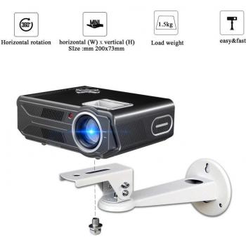 Soporte de Montaje en Pared para Mini Proyector 360° Ajustable con Accesorios para Cámara CCTV DVR
