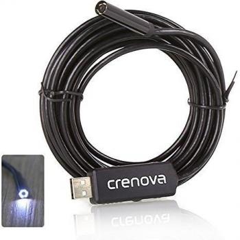 Crenova® iScope 2.0 Megapixel CMOS HD USB Endoscopio Manual Impermeable Digital Boroscopio de Inspección Cámara （5 Metros Cable）
