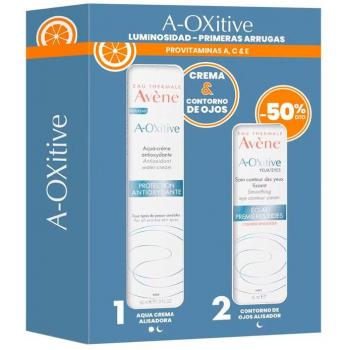 Avène A-Oxitive Aqua-Crema Alisadora Día 30ml + Contorno de Ojos Antioxidante 15ml Pack Promoción