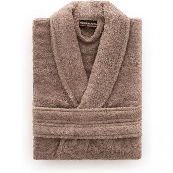 Albornoz 100% Algodón Peinado 650 Gr. Taupe Suave y Absorbente
