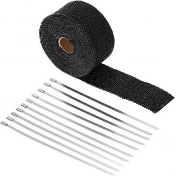 Cinta Aislante Térmica para Tubo de Escape de Coche y Motocicleta 10 Metros x 5cm x 1.5mm en Fibra de Vidrio