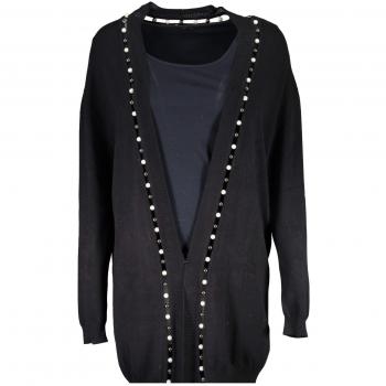 Guess LS Miranda Sweater Cardigan Jersey, Negro