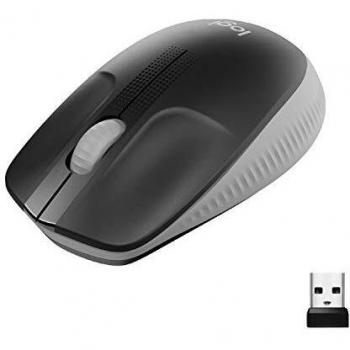 Logitech Wireless Mouse M190, Full Size Ambidextrous Curve Design, 18-Month Battery with Power Saving Mode, USB Receiver, Precise Cursor Control + Scrolling, Wide Scroll Wheel, Scooped Buttons - Grey