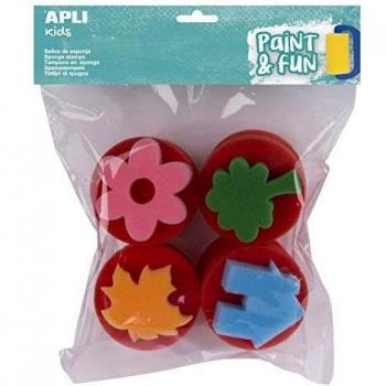 APLI Kids - Sellos de esponja Jumbo 4 Uds., color/modelo surtido, Única