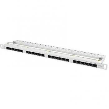 Patch Panel Lanberg Cat.6 UTP 24 Puertos 0.5U Rack 19 Gris