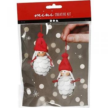 Mini Kit DIY de Navidad - Set Creativo con 2 Figuritas (Duendes) de 8 cm