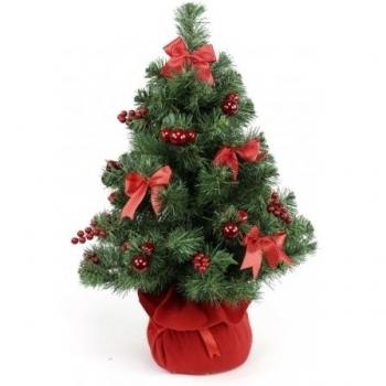 Arbolito de Navidad romántico rojo de plástico para decoración de 65 cm Christmas - Lola Derek