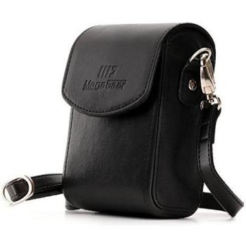 MegaGear Para MG1496 Sony Cyber-shot RX100 VI, RX100 V, RX100 IV - Estuche de cuero, con correa - Negro