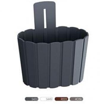 Jardinera de Pared B.Wall Gris 27x15x20cm con gancho, capacidad de 3.3L, diseño moderno y funcional para decoración vertical