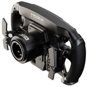 Volante Moza FSR de Fórmula 28 cm con Pantalla Digital HD, Compatible con PC y Simuladores Racing