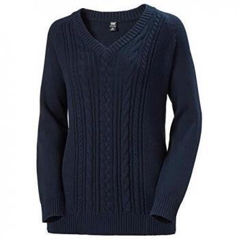 Helly Hansen Fjord Cable Langarm Manga Larga para Mujer, Azul Marino, M