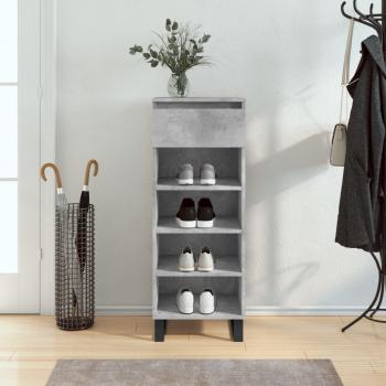 Zapatero de hormigón gris 40x36x105 cm madera multicapa