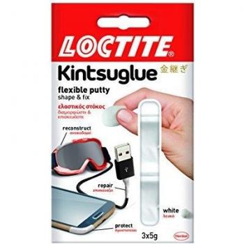 Loctite Kintsuglue, Flexible Adhesive Putty for Repairing, Reconstructing & Protecting Objects, Mouldable Repair Putty, Removable Waterproof Glue Putty, 3 x 5g