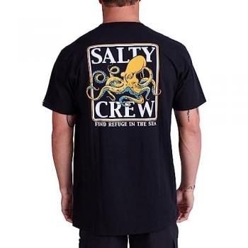 Camiseta Salty Crew Ink Slinger para Hombre en color negro con estampado clásico en manga corta