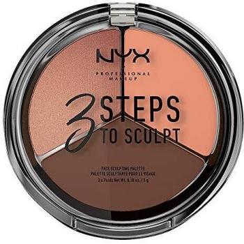 NYX Professional Makeup Paleta de Contouring & Iluminador 3 Steps to Sculpt Face Sculpting Palette tono 4 Deep color Beige